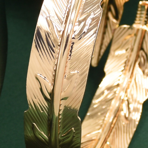 B-1208 Feather Shape ArmBand Cuff Bracelet Bangle For Women  Gold Silver Plated  Adjustable Bangle