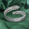 B-1209 Feather Shape ArmBand Cuff Bracelet Bangle For Women  Gold Silver Plated  Adjustable Bangle