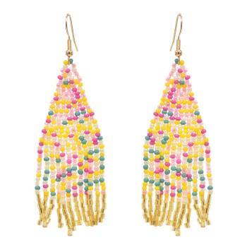 E-6451 Handmade Resin Beads Statement Drop Earrings for Women Bohemian Party Jewelry Gift