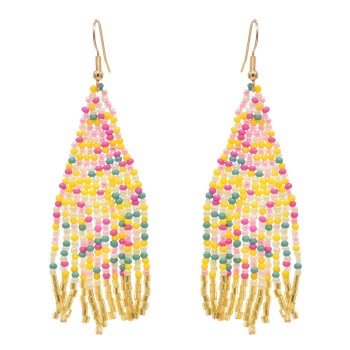 E-6451 Handmade Resin Beads Statement Drop Earrings for Women Bohemian Party Jewelry Gift