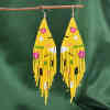 E-6452 Women Fashion Colorful Long Tassel Earrings Exquisite Beaded Handmade Dangle Earrings Decoration Gift