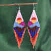 E-6452 Women Fashion Colorful Long Tassel Earrings Exquisite Beaded Handmade Dangle Earrings Decoration Gift