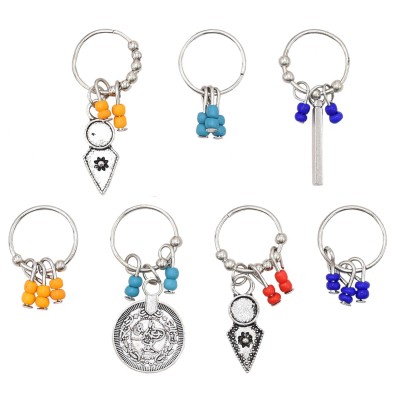 F-0990 Twist Braid Hair Ornament for Women Charming Alloy Circle Hoop Personality Braid DIY Pendant Hair Accessories