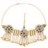F-0989 Women Boho Fashion Vintage Gold Silver Acrylic Coin Tassel Head Chains Headdress  Dance Party Hair Accessories