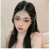 F-0986 Bridal Water Drop Crystal Long Tassel Forehead Head Chains Headbands for Women Wedding Party Hair Accessories