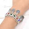 B-1210 Vintage Bohemian Gypsy Silver Coin Pendant Bracelet Diamond Bracelet For Women Party Punk Jewelry