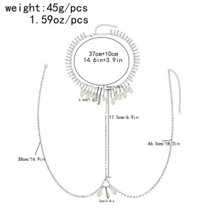N-7750 Sexy Ladies Pearl Crystal Bikini Body Chains for Women Summer Beach Party Jewelry Accessories