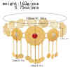 N-7754 Boho Egyptian Crystal Ruby Waist Belly Chains Long Tassel Coins Dancing Beach Belt Statement Body India Ethnic Jewelry