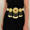 N-7754 Boho Egyptian Crystal Ruby Waist Belly Chains Long Tassel Coins Dancing Beach Belt Statement Body  India Ethnic Jewelry