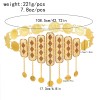 N-7760 Indian Coin Tassel Big Wide Geometric Crystal Gold Metal Belly Dance Waist Chains for Women Party Jewelry Gift