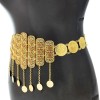N-7760 Indian Coin Tassel Big Wide Geometric Crystal Gold Metal Belly Dance Waist Chains for Women Party Jewelry Gift