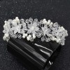 F-0994 Handmade Silver Wired Pearl Crystal Flower Leaf Headbands Headdress for Bridal Wedding Hair Accessories