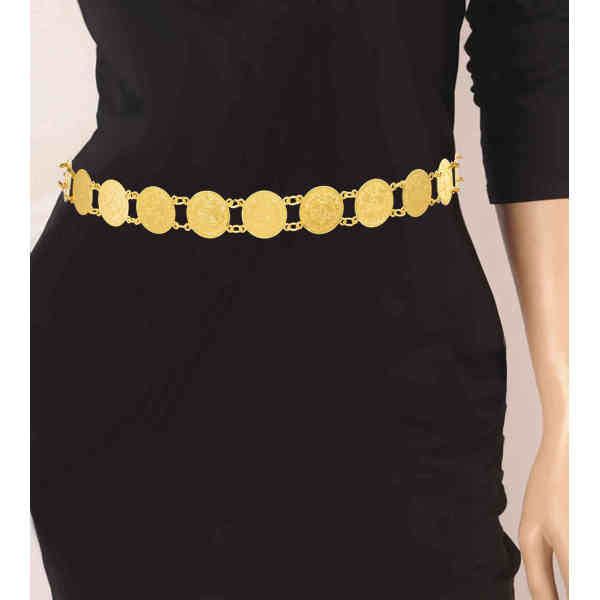 N-7761 Indian Gold Silver Coin Tassel Belly Dance Waist Chains Carved Flower Party Body Jewelry