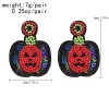 E-6458 New Handmade Resin Beads Pumpkin Drop Earrings for Women Halloween Party Jewelry Gift