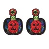 E-6458 New Handmade Resin Beads Pumpkin Drop Earrings for Women Halloween Party Jewelry Gift