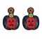 E-6458 New Handmade Resin Beads Pumpkin Drop Earrings for Women Halloween Party Jewelry Gift