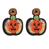 E-6458 New Handmade Resin Beads Pumpkin Drop Earrings for Women Halloween Party Jewelry Gift
