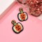 E-6458 New Handmade Resin Beads Pumpkin Drop Earrings for Women Halloween Party Jewelry Gift