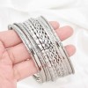 B-1211 12Pcs/Set Punk Vintage Gold Silver Color Metal Circle Bangles for Women Boho Party Jewelry Gift