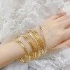 B-1211 12Pcs/Set Punk Vintage Gold Silver Color Metal Circle Bangles for Women Boho Party Jewelry Gift