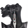 E-6460 Bohemian Handmade Resin Beads Long Tassel Drop Earrings for Women Ethnic Party Jewelry Gift