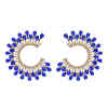 E-6461 5 Colors Fashion Round Crystal With Diamonds Stud Earrings for Women Bridal Wedding Party Jewelry Gift