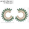 E-6461 5 Colors Fashion Round Crystal With Diamonds Stud Earrings for Women Bridal Wedding Party Jewelry Gift