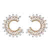 E-6461 5 Colors Fashion Round Crystal With Diamonds Stud Earrings for Women Bridal Wedding Party Jewelry Gift