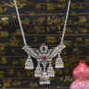 N-7765 Women Fashion Vintage Silver Geometric Bells Tassel Necklaces Gypsy Indian  Jewelry