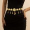 N-7771 Indian Gold Metal Hollow Flower Belly Dance Dress Belt Waist Chains for Women Body Jewelry Accessories