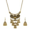 N-7766 Vintage Gold Silver Color Metal Geometric Bells Tassel Necklaces for Women Gypsy Indian Party JewelryN