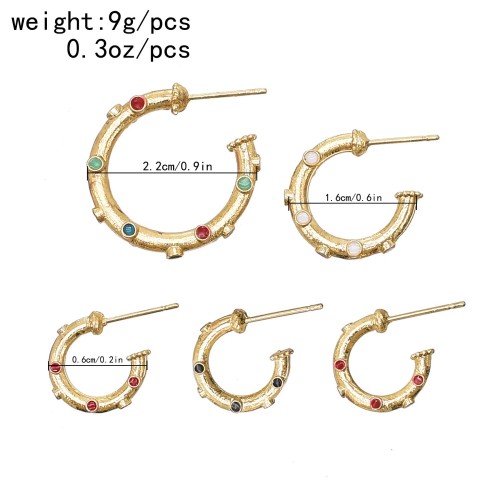 E-6462 5Pcs/Set Punk Gold Metal Circle Hoop Earrings for Women Boho Hippie Wedding Party Jewelry Gift