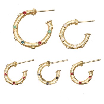 E-6462 5Pcs/Set Punk Gold Metal Circle Hoop Earrings for Women Boho Hippie Wedding Party Jewelry Gift