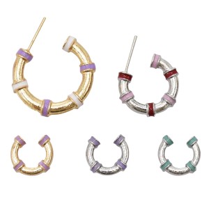 E-6462 5Pcs/Set Punk Gold Metal Circle Hoop Earrings for Women Boho Hippie Wedding Party Jewelry Gift