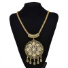 N-7780 Vintage Gold Silver Color Metal Crystal Hollow Flower Pendant Necklaces for Women Gypsy Indian Party Jewelry