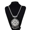 N-7780 Vintage Gold Silver Color Metal Crystal Hollow Flower Pendant Necklaces for Women Gypsy Indian Party Jewelry