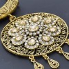 N-7780 Vintage Gold Silver Color Metal Crystal Hollow Flower Pendant Necklaces for Women Gypsy Indian Party Jewelry