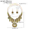N-7779 Women Fashion Vintage gold silver metallic crystal pendant necklace Coin earring set Gypsy Indian party jewelry