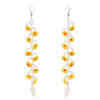 E-6463 Women Bohemian Resin Beads Flower Long Tassel Drop Earrings Ethnic Party Gift Jewelry