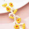 E-6463 Women Bohemian Resin Beads Flower Long Tassel Drop Earrings Ethnic Party Gift Jewelry