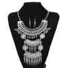 N-7785 Fashion Women Vintage gold silver crystal Tassel pendant necklace earring set Gypsy Indian party jewelry