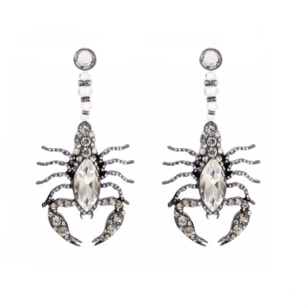 E-6467 Punk Crystal Rhinestone Scorpion Drop Earrings for Women Exaggerated Party Jewelry Gift