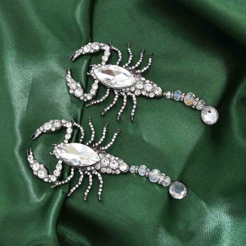 E-6467 Punk Crystal Rhinestone Scorpion Drop Earrings for Women Exaggerated Party Jewelry Gift