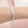 B-1214 Simple Silver Plated Open Bangles for Women Bridal Wedding Party Jewelry Gift