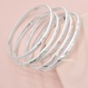B-1214 Simple Silver Plated Open Bangles for Women Bridal Wedding Party Jewelry Gift