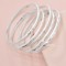 B-1214 Simple Silver Plated Open Bangles for Women Bridal Wedding Party Jewelry Gift