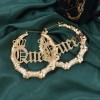 E-6468 European American Exaggerated Bamboo Queen Letter Crown Hoop Earrings for Women