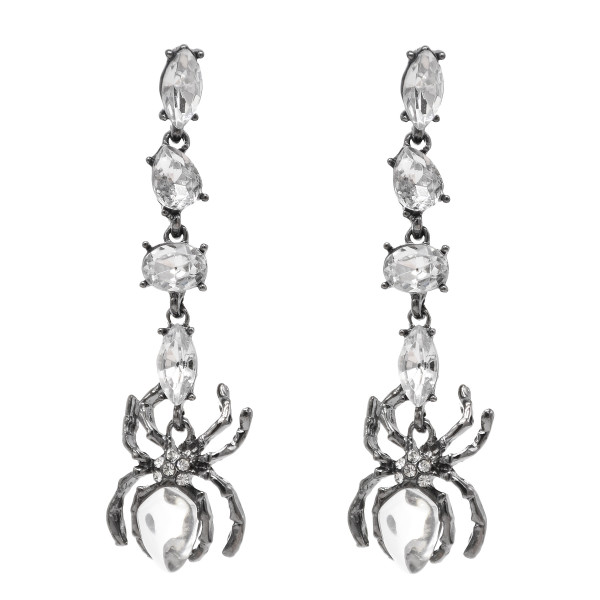 E-6469 Punk Crystal Rhinestone Spider Drop Earrings for Women Girls Halloween Party Jewelry Gift