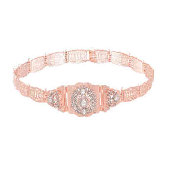 N-7790 Morocco Women Fashion Boho Crystal Rhinestone Waist Belly Chains Hollow Alloy  Belt Statement Jewelry