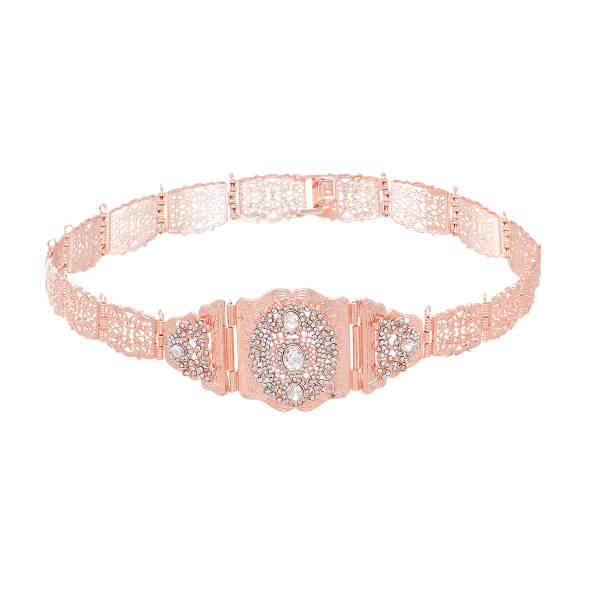 N-7790 Morocco Women Fashion Boho Crystal Rhinestone Waist Belly Chains Hollow Alloy Belt Statement Jewelry